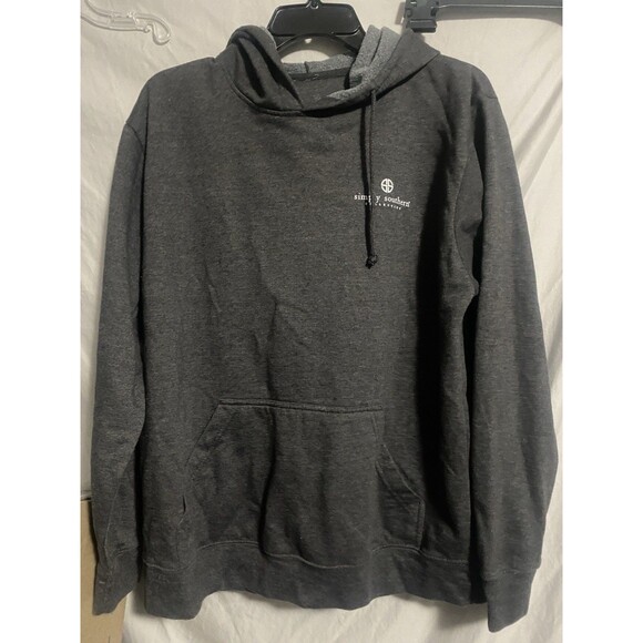 Simply Southern Pumpkin Spice Fall Hoodie Size L Gray Pullover Graphic Back - Picture 1 of 2